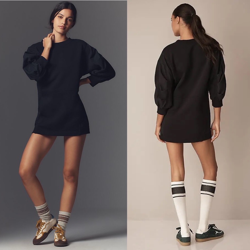 Nwt Daily Practice By Anthropologie Long-Sleeve Relaxed Mini Dress